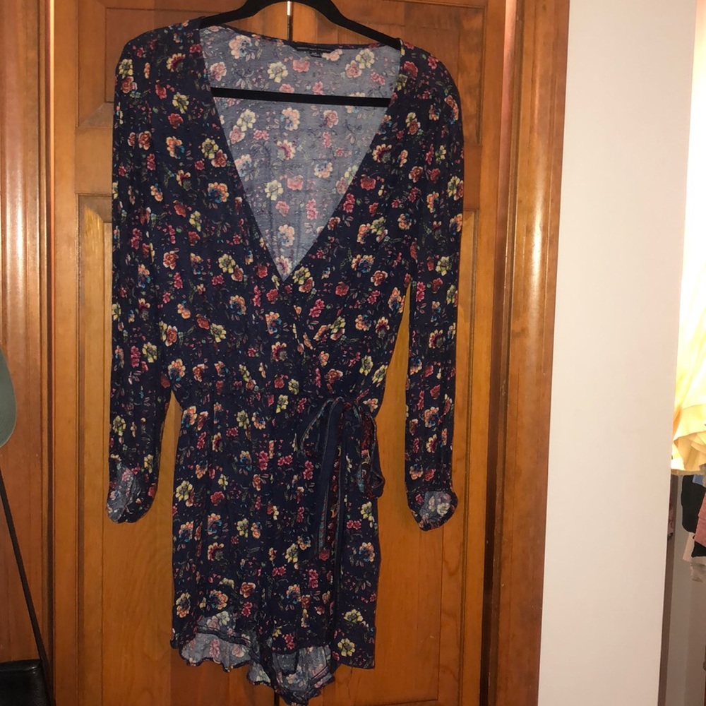 Floral long sleeve romper